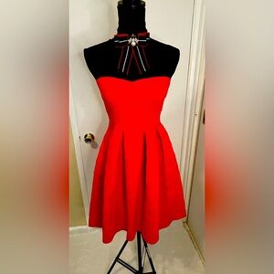 Honey Punch Red Fit & Flare Mini Dress Size M